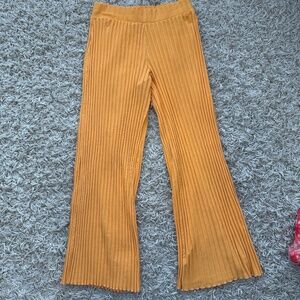 Womens mustard yellow ribbed flare pants a new day size small